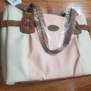 boc cream/brown bag. NWT. 12"x4"x9.25".